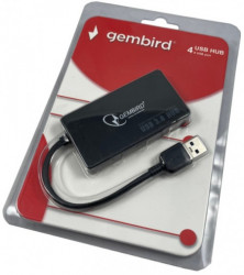 UHB-U3P4-03 ** Gembird HUB 4 USB3.0 4-port, storage speed 5Gbps, black (alt. UHB-U3P4-05 599) - Img 3