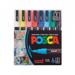 Uni-Ball pc-3m posca marker uni set /0.9-1,3mm 8 kom osnovne boje ( H876 )  - Img 1