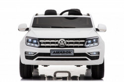 VW Amarok 2018 Licencirani auto na akumulator sa kožnim sedištem i mekim gumama - Beli - Img 4