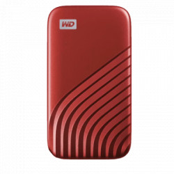 WD 500GB my passport SSD - portable SSD, up to 1050MB/s Read and 1000MB/s write speeds, USB 3.2 Gen 2 - red - Img 1