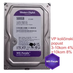 WD 500GB WD5000PURX WD Purple 24/7 5400RPM 64MB SATA3-3