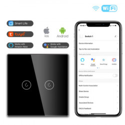 Wi-Fi smart prekidač svetla bez N provodnika 2x10A ( WFPS-G02/BK ) - Img 2