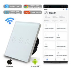 Wi-Fi smart prekidač svetla sa N provodnikom 3x5A   ( WFPS-N03/WH )-3