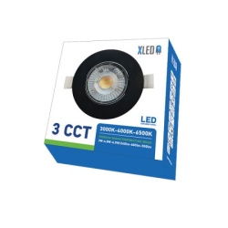 Xled  208493 3w-6.5w 3cct 3w-4.8w-6.5w/240lm-400lm-500lm,220-240v crni ugradni okrugli led panel cct 3 nivoa-3