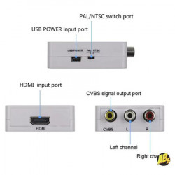 XWave konvertor HDMI to AV - RCA 1080p ( Konvertor HDMI to AV - RCA 1080p ) - Img 2