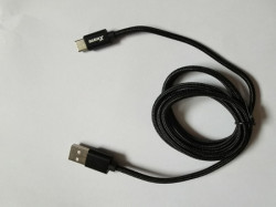 Xwave USB kabl TIP-C/USB 3.0 (tip A-muški) -USB 3.1 (TIP C-muški)/dužina 2m/3A/Aluminium /crni upleteni ( USB TIP-C 2m 3A Al /black mesh ) - Img 1