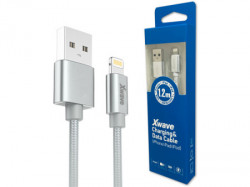 Xwave USB kabl/USB 2.0(tip A)- LIGHTNING(iPHONEkompatibilni)/dužina 1.2m/3A/Aluminium/srebrni upleten ( USB za iPhone 1.2m 3A Al /silver me - Img 2