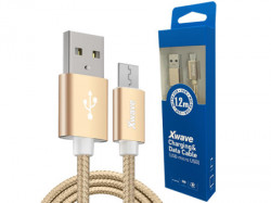 Xwave USB kabl /USB 2.0 (tip A -muški) -Micro USB (tip A -muški)/dužina 1,2m/2A/Aluminium /zlatni upleteni ( USB Micro 1.2m 2A Al /gold mes - Img 2