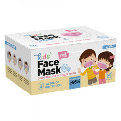Zaštitne maske za decu troslojne roze 50 kom pakovanje - Img 3