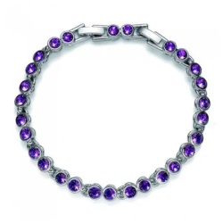 Ženska oliver weber tennis amethyst narukvica sa swarovski kristalima ( 32034.204 )
