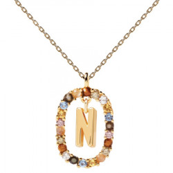 Ženska pd paola letter n zlatna ogrlica sa pozlatom 18k ( co01-273-u ) - Img 1