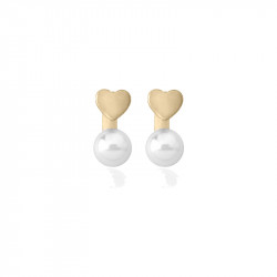 Ženske majorica pearl heart bele biserne gold srebrna mindjuše 4 mm ( 16395.01.1 000.010.1 ) - Img 2