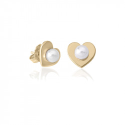 Ženske majorica pearl heart bele biserne gold srebrna mindjuše 5 mm ( 16393.01.1 000.010.1 ) - Img 1