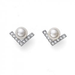 Ženske oliver weber point pearl mindjuše sa belim swarovski perlama ( 22917 ) - Img 1