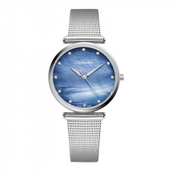 Ženski adriatica milano swarovski plavi srebrni modni ručni sat sa srebrnim pancir kaišem ( a3712.514bq ) - Img 1
