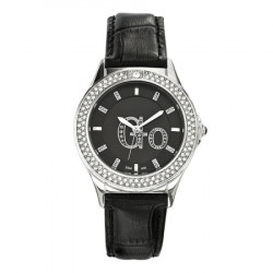 Ženski girl only go cristaux crni modni ručni sat sa crnim kroko kožnim kaišem ( 698145 ) - Img 4