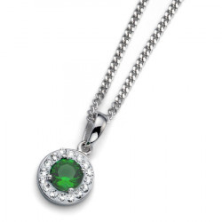 Ženski oliver weber clear 925ag green zircon lančić sa swarovski kristalima ( 61112.gre )