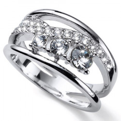 Ženski oliver weber drive crystal prsten sa swarovski belim kristalima l ( 41159rl ) - Img 1