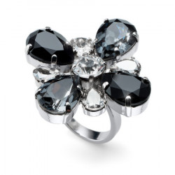 Ženski oliver weber jazzy black cvet prsten sa swarovski crnim kristalom 55 mm ( 41143.bla ) - Img 4