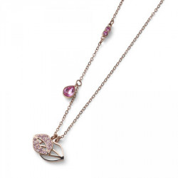 Ženski oliver weber kiss rose roze zlatni lančić sa swarovski roze kristalima ( 12151rg ) - Img 4