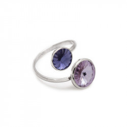 Ženski victoria cruz basic double violet prsten sa swarovski ljubičastim kristalom ( a2052-19a )