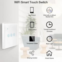 ZIGBEE-SMART-2 GANG-RSH-SP002-EU Gembird 2 Smart bezicna prekidaca,APP glasovna kontrola Glass Touch - Img 3