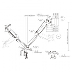 Alpha ldt46-c024ue desk mount 2x17"-32",do 9 kg,tilt: 180°,rotacija:360°,zaokret:180°,vesa100 x100 ( LDT46-C024UE ) - Img 6