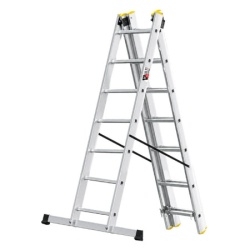 Aluminijumske trodelne merdevine 3x7 gazišta 150 kg ( CR4974 )
