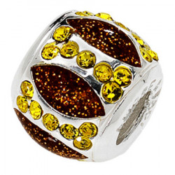Amore baci glamour pave Žuti srebrni privezak sa swarovski kristalom za narukvicu ( 24706 ) - Img 2