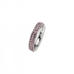 Amore baci srebrni prsten sa rozim swarovski kristalima 54 ( ra005.14 ) - Img 1