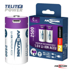 Ansmann punjiva Li-Ion 1.5V 2500mAh C sa USB tip C ulazom za punjenje 2 komada ( 4200 ) - Img 1