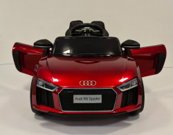 Audi R8 Spyder - Crveni Licencirani auto za decu na akumulator sa kožnim sedištem i mekim gumama - Img 3