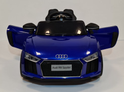 Audi R8 Spyder - Plavi Licencirani auto za decu na akumulator sa kožnim sedištem i mekim gumama - Img 5