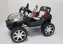 BAGI 4x4 model 119A - Dečiji Auto na akumulator sa kožnim sedištem i mekim gumama - funkcija ljuljanja - Beli - Img 1