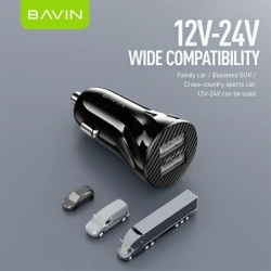 Bavin Auto punjač 2xUSB + kabl Micro crna ( 90043 )-7