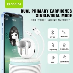 Bavin Earbuds Wireless slušalice + kabl type-C bela ( 90211 )-6