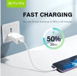 Bavin punjač 2.4A USB-A + kabl Micro bela ( 90026 )-4