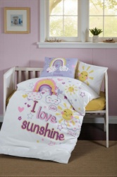 Bebi posteljina od 100% pamuka - I love - savršena udobnost za miran san ( VLK000639-lilove )