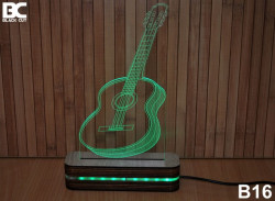 Black Cut 3D Lampa sa 9 različitih boja i daljinskim upravljačem - Gitara ( B16 ) - Img 7