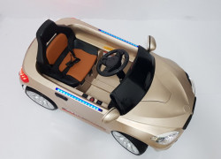 BMW 2 Auto na akumulator sa kožnim sedištem i mekim gumama - Zlatni - Img 3