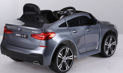 BMW GT 6 Licencirani Dečiji auto na akumulator sa kožnim sedištima i mekim gumama - Sivi - Img 10