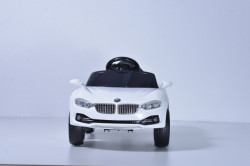 BMW Mini Auto na akumulator sa kožnim sedištem i mekim gumama - Beli - Img 3