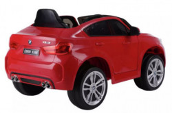 BMW X6 Licencirani model 229-1 Auto za decu sa kožnim sedištem i mekim gumama - Metalik crveni - Img 4