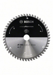 Bosch 2608837757 standard for aluminium list kružne testere za akumulatorske testere 160x1,8x20 T52 , 160x1,8x20 T52 ( 2608837757 ) - Img 1