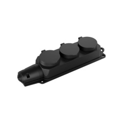 Braytron podsklop sa 3 utičnice IP44 crni ( BY72-01003 )