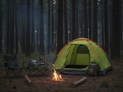 Camping dvokrevetni šator sa konstrukcijom - Zeleno/Narandžasti ( KLK-116 )