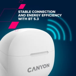 Canyon TWS-8, bluetooth headset white ( CNS-TWS8W )  - Img 2