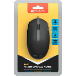 Canyon wired optical mouse with 3 buttons, DPI 1000, with 1.5M USB cable, black, 65*115*40mm, 0.1kg ( CNE-CMS10B ) - Img 2