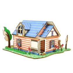 Čarolijashop 3d drvena eko slagalica - PLAVA KOLIBA ( 1223)