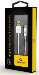 CC-USB2P-AMLM-1M-W Gembird 8-pin charging and data cable, 1m, white - Img 2